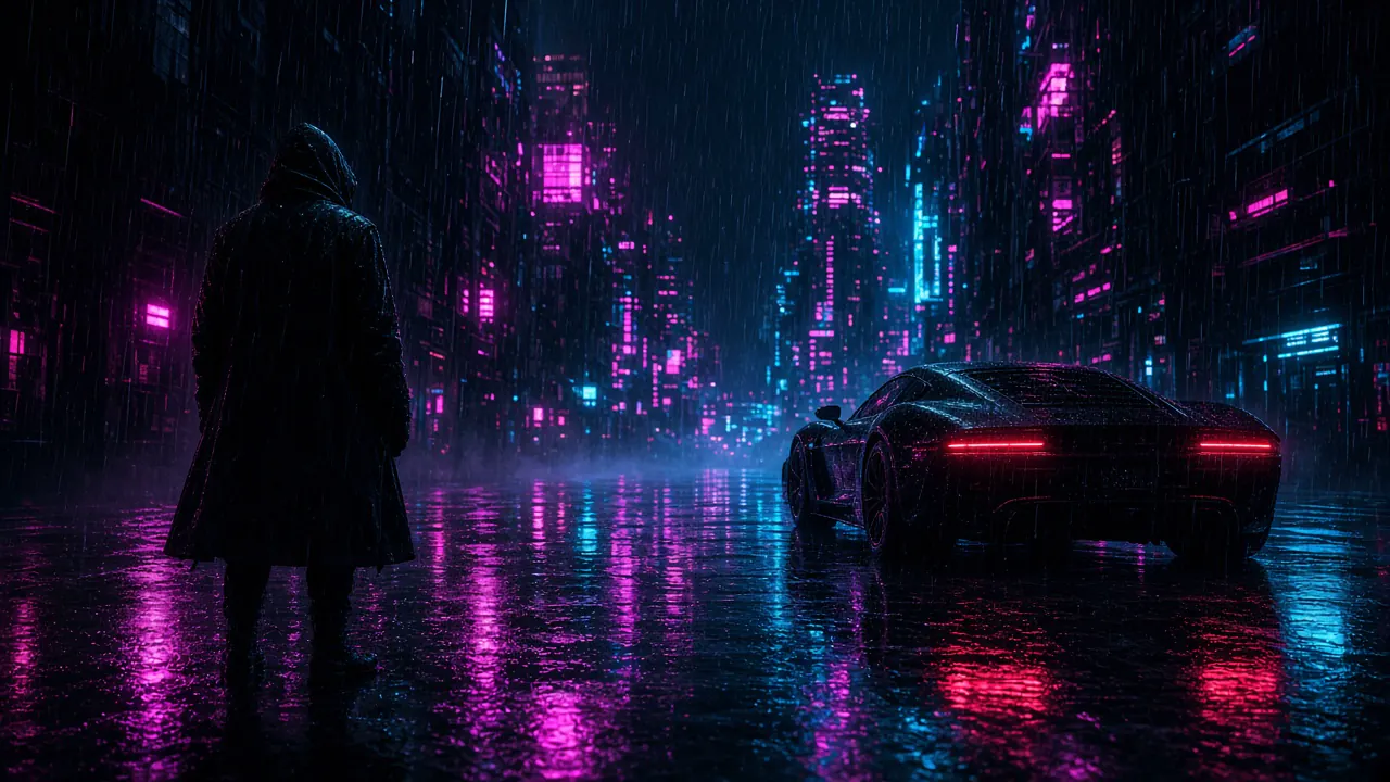 雨夜霓虹街